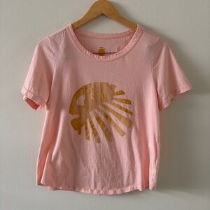 Anthropologie Daily Practice Sunburst Graphic Tee Pink Gold Size Medium